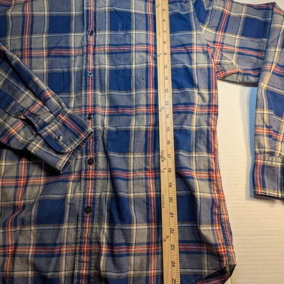 Quality Woven Shirts by JCrew Men's Long Sleeve Shirt Cotton Blue Check Medium - Picture 3 of 4